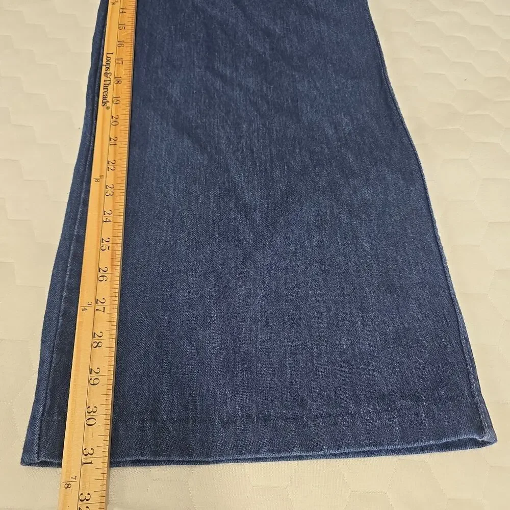 Vtg 70s San Francisco Riding Gear Wide Leg Jeans High Rise Dark Wash Denim 28